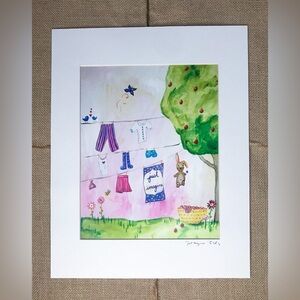 Just Imagine Art Print Cici Art Factory Clothesline Bunny Whimsical Fun Playful